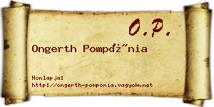 Ongerth Pompónia névjegykártya